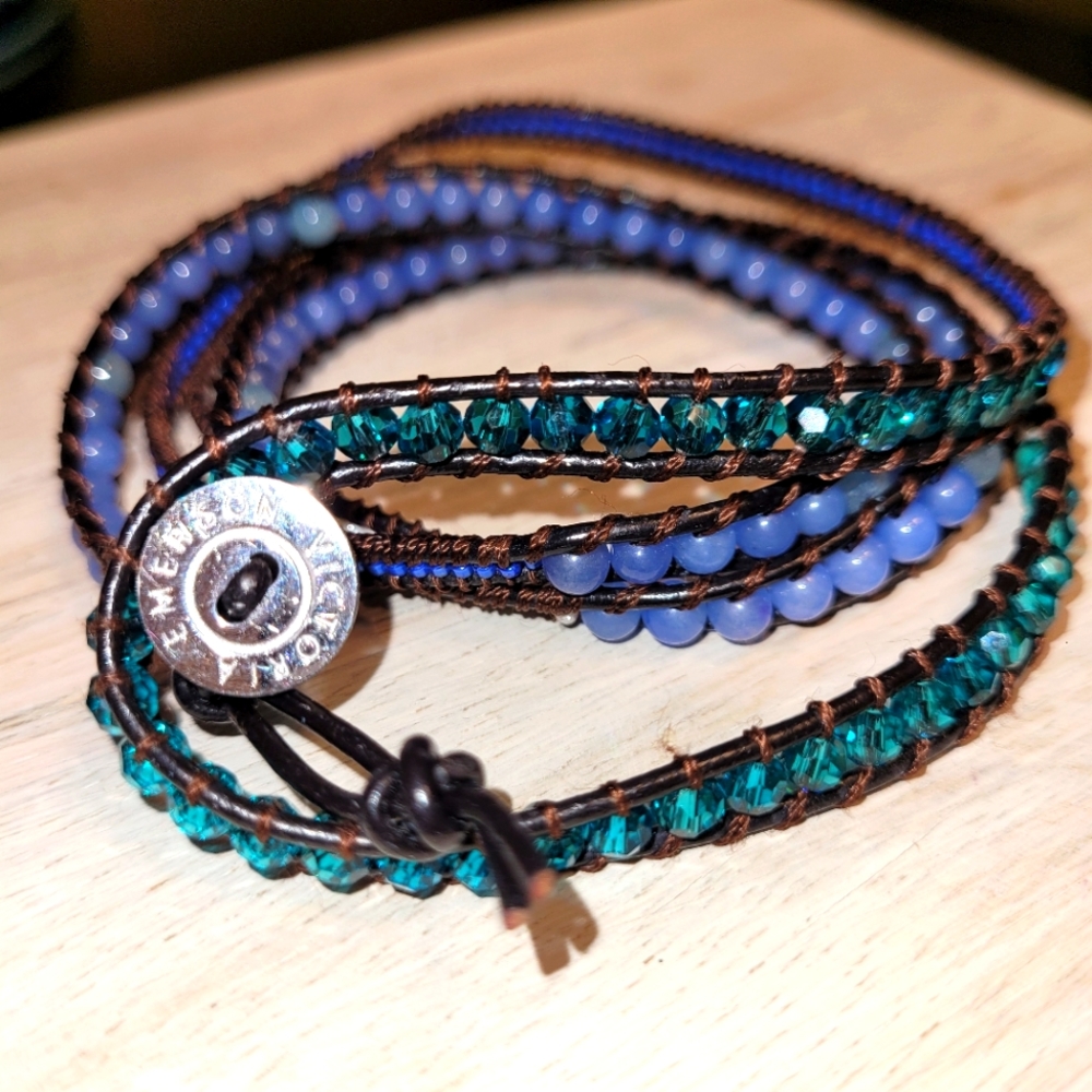 RARE-Vintage❤️✅️ Victoria Emerson-Natural Stone Wrap around bracelet & necklace